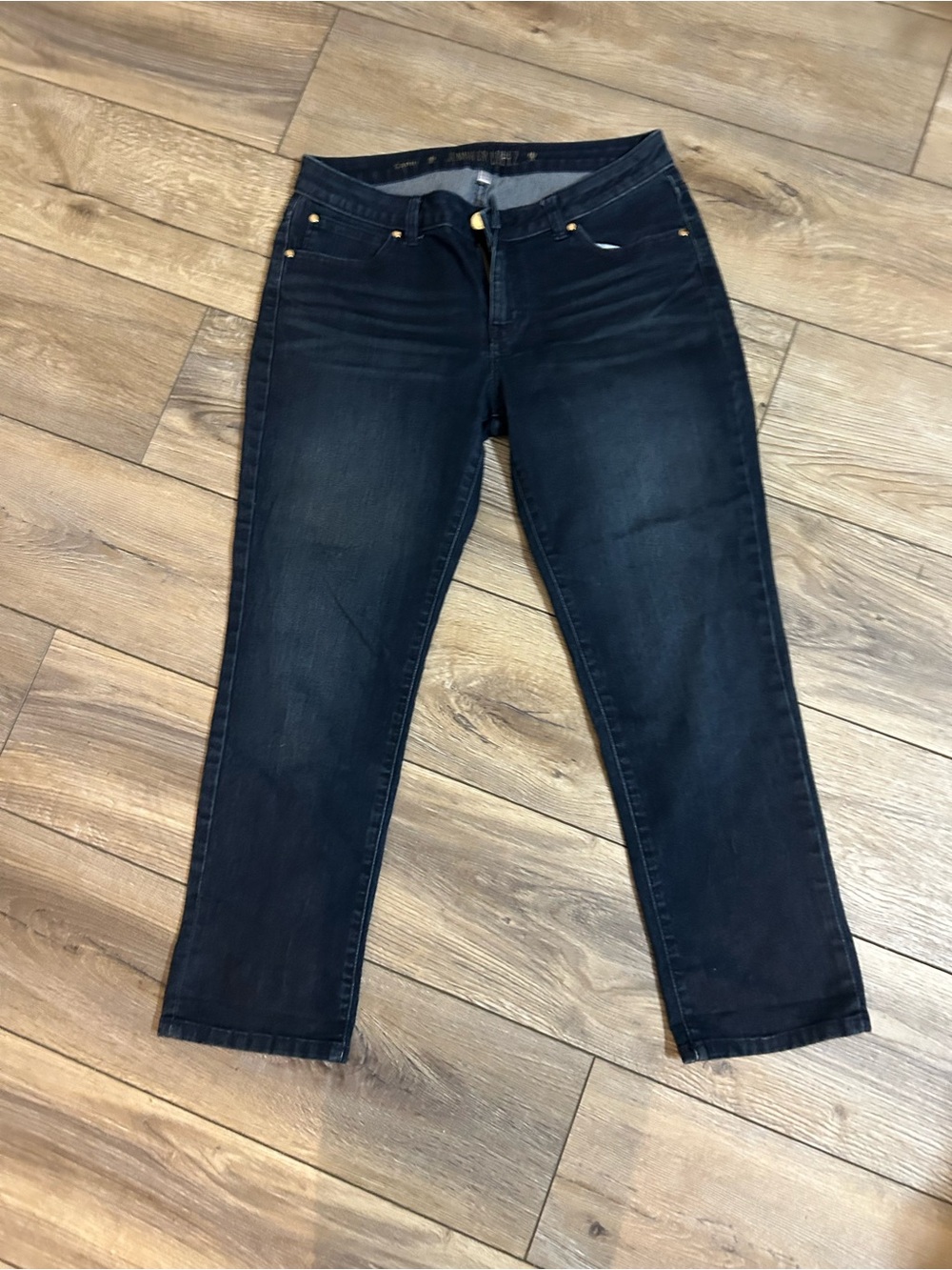 Jennifer Lopez Dark Blue Cropped Stretch Jeans